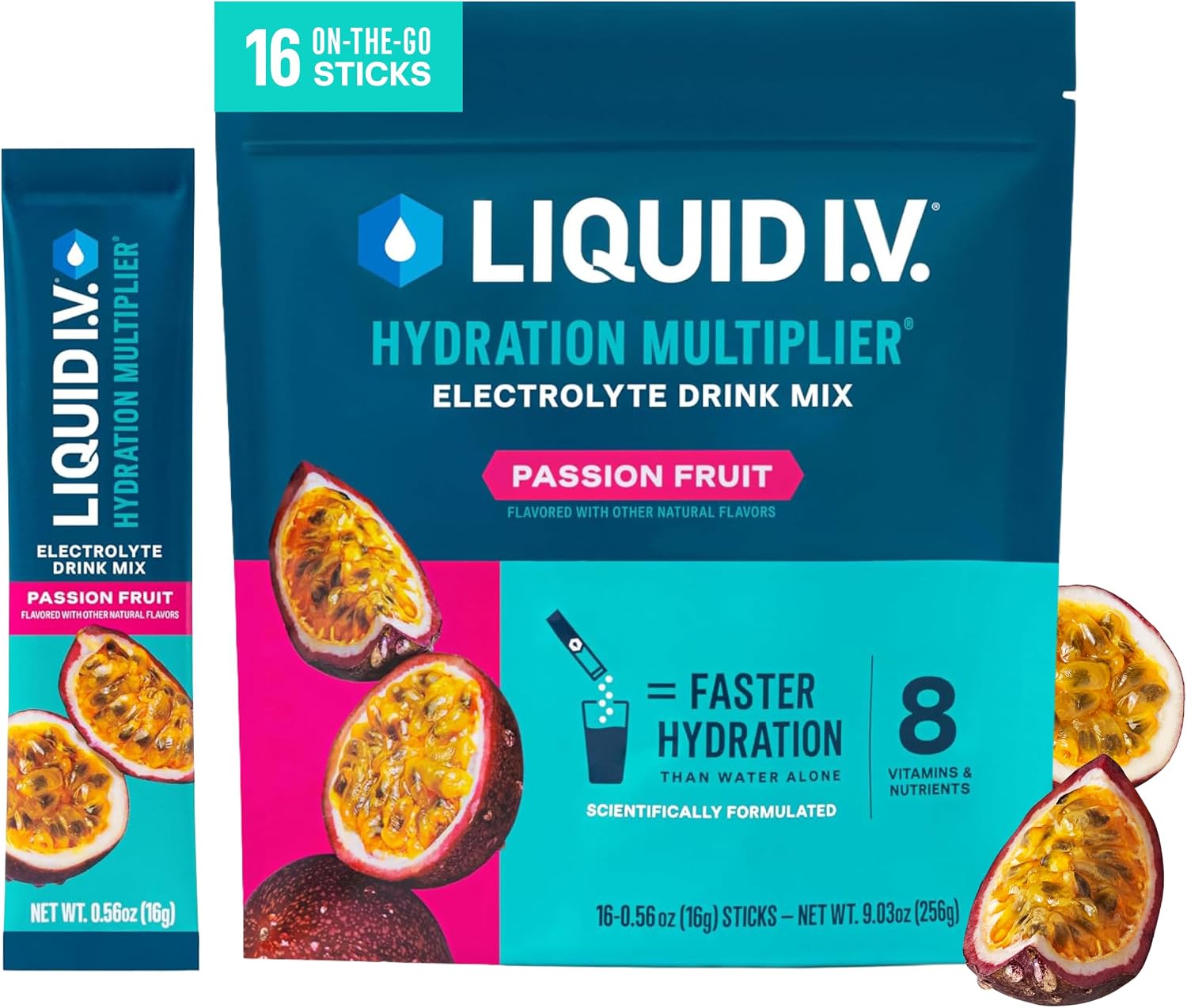 Liquid I.V. Hydration Electrolytes, Passion Fruit, 16 Count