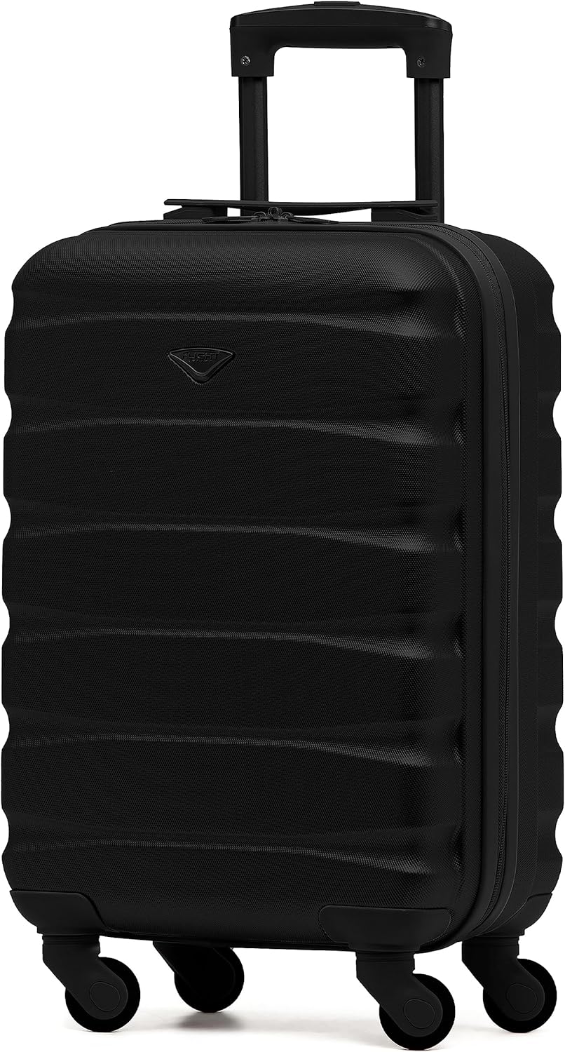 Flight Knight Cabin Suitcase 55x35x20, Carry On for Over 100 Airlines Like Ryanair, EasyJet, British Airways, Virgin Atlantic Lightweight Small Durable Cabin Bag, ABS Hard Shell, Hand Luggage