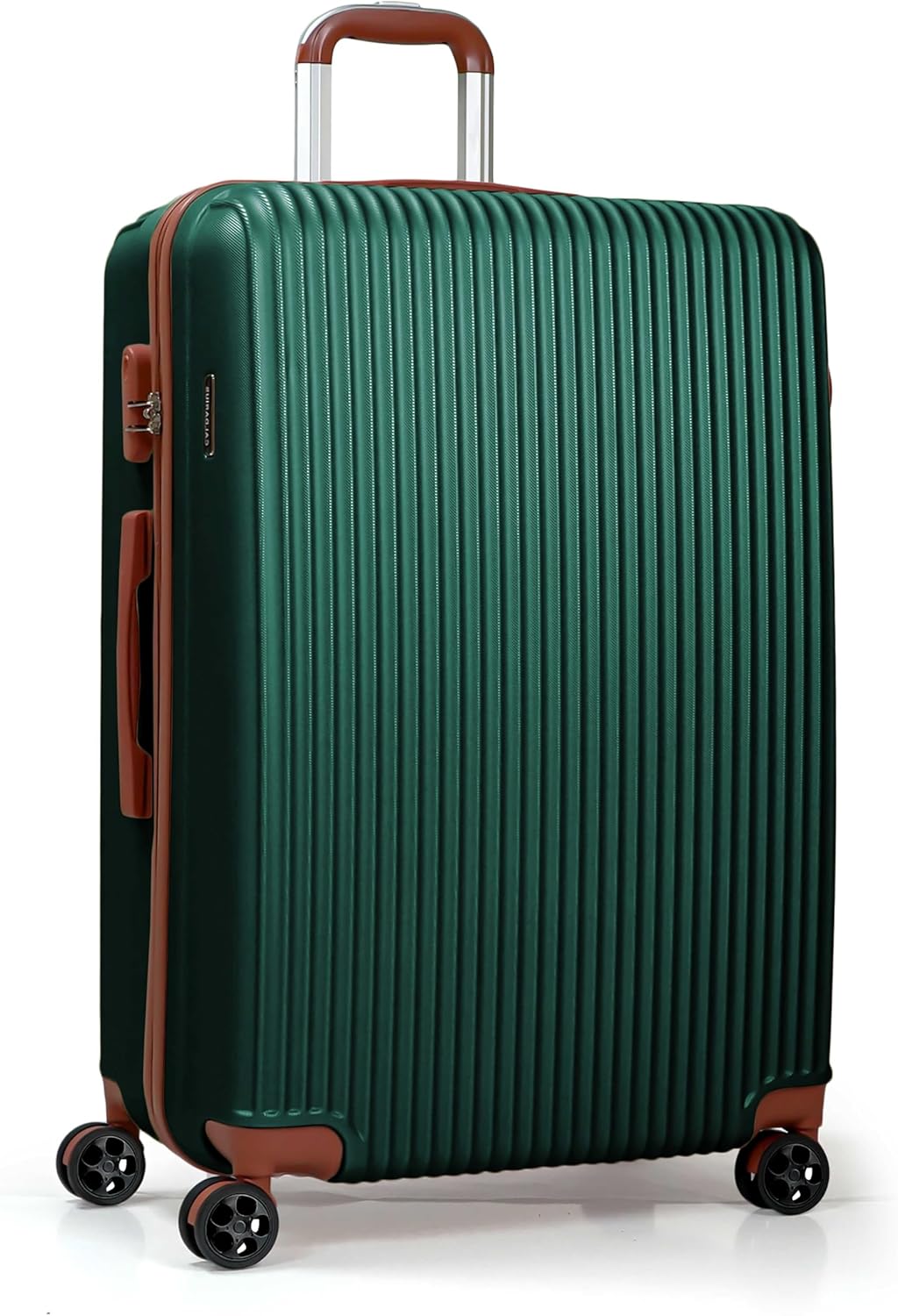 CALDARIUS Large Luggage | Durable Suitcases | Lightweight & Secure with Combination Lock | Smooth 4 Dual Spinner Wheels | Ideal Travel Bag & Luggage Sets (Dark Green, Large 28'')