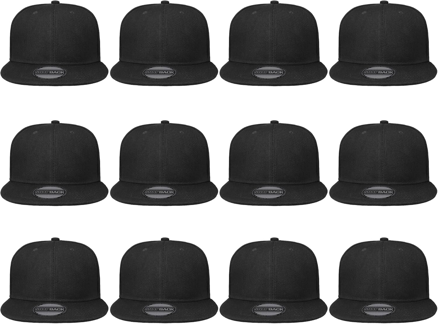 Gelante Plain Blank Flat Brim Adjustable Snapback Baseball Caps Wholesale LOT 12 Pack