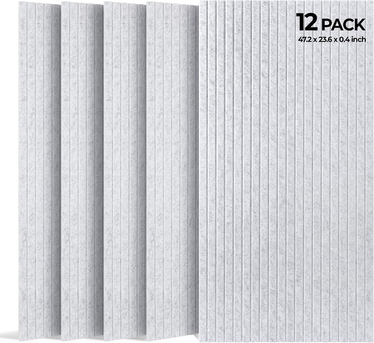 SODOCT 12 Pack Large Acoustic Panels, 47.2" X 23.6" X 0.4" Sound Proof Panels for Walls, High Density Sound Absorbing Panels for Home Studio & Office, Gray