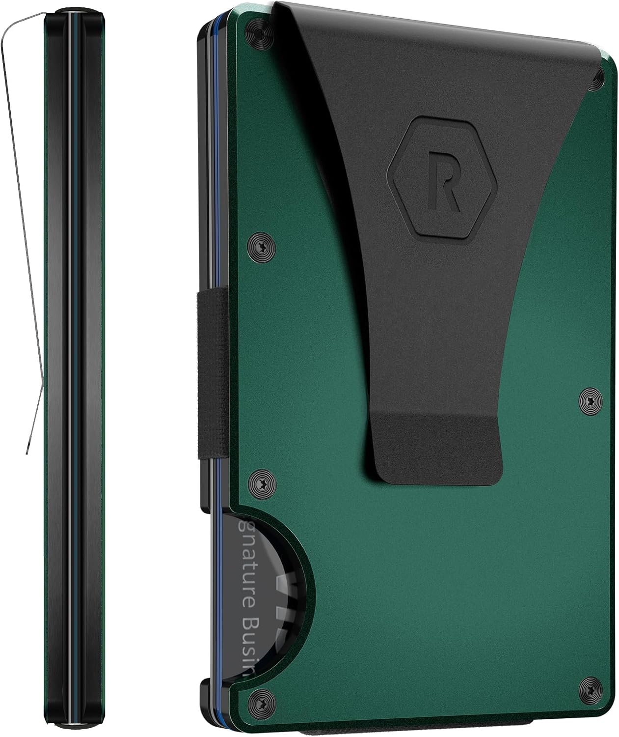 The Ridge Wallet for Men - Slim Minimalist Compact Wallet and Card Holder, RFID Protected Front Pocket Wallets for Men with Integrated Money Clip (Forest Green)