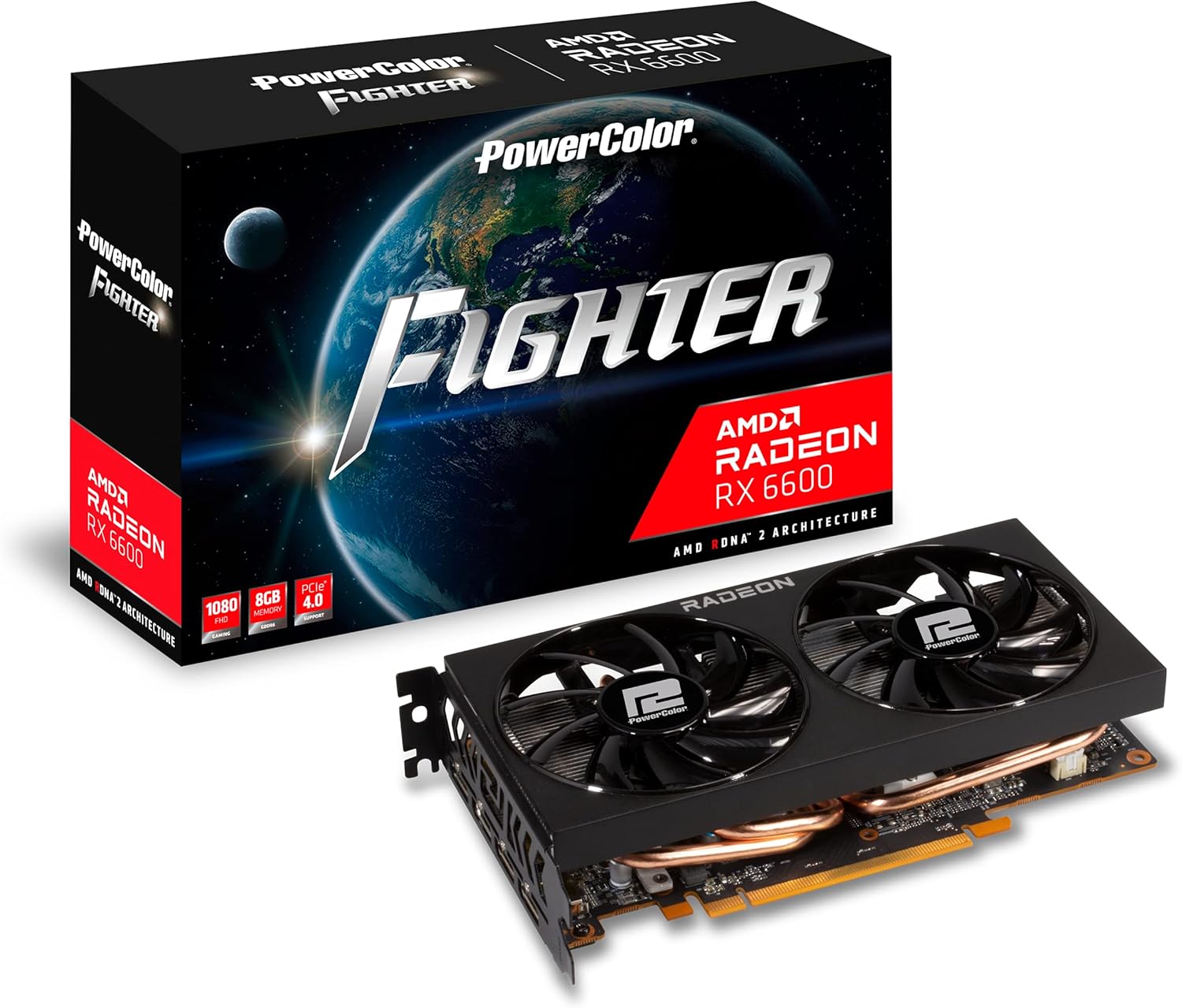PowerColor Fighter AMD Radeon RX 6600 Graphics Card with 8GB GDDR6 Memory