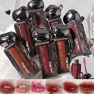 6 Colors Cute Lipstick Makeup Set, Plumping Lip Gloss,High Shine, Moisturizing Lip Oil Lip Tint Gloss, Long Lasting, Waterproof Christmas Makeup Gift kit
