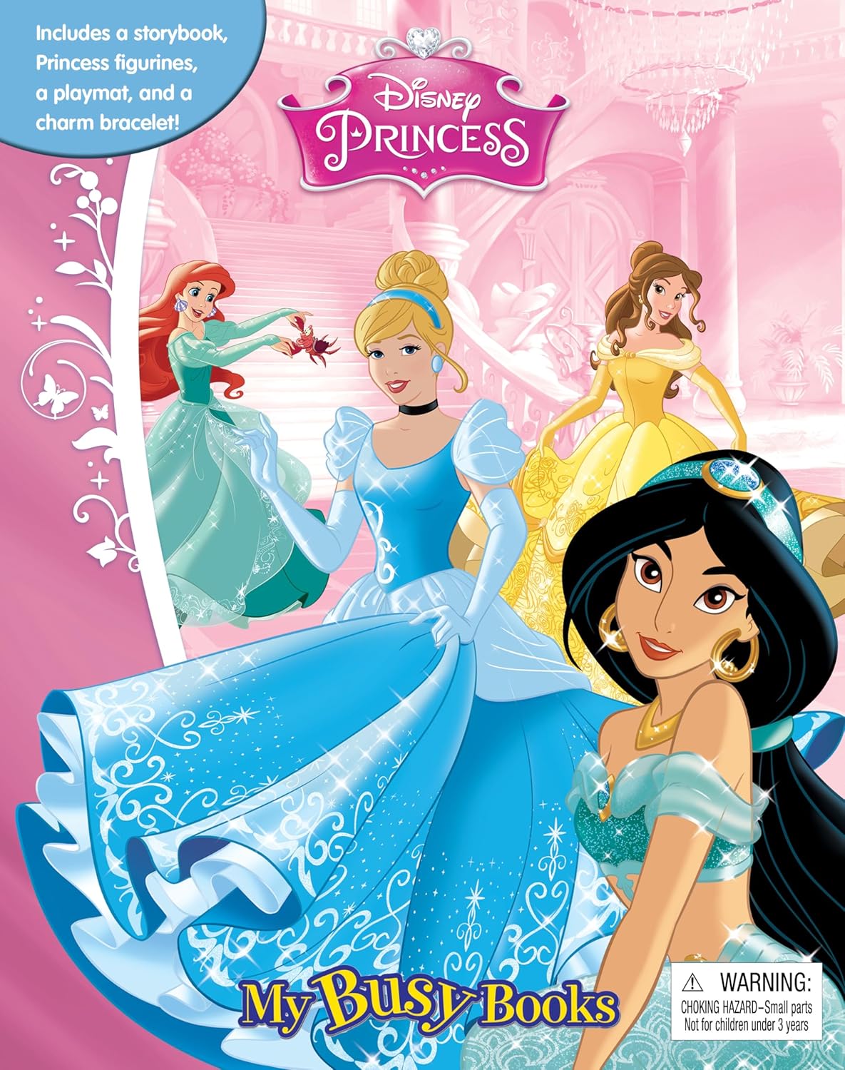 Disney Princess My Busy Books - Storybook, 10 figurines, playmat
