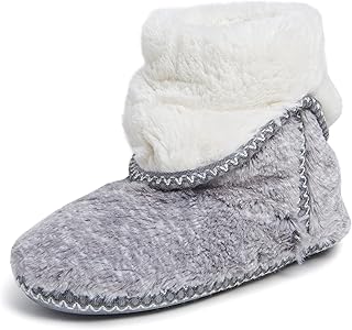 Dearfoams Women's Beth Furry Foldover Boot Slipper