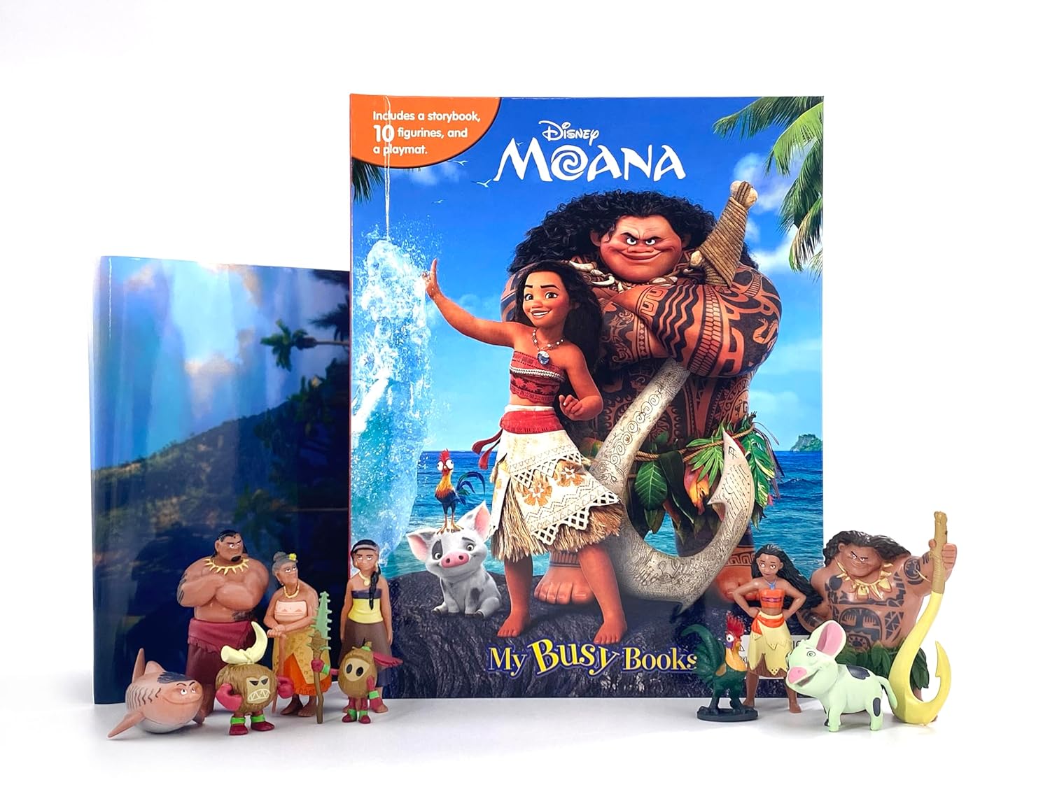Disney Moana My Busy Books - Storybook, 10 figurines, playmat