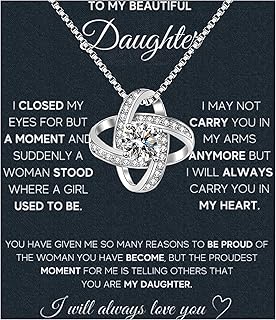 MGOOL Daughter Gifts From Dad To My Daughter Necklace 925 Sterling Silver Pendant Necklace Graduation Gifts Birthday Christmas Message Card＆LED Gift Box