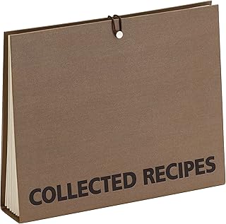 Meadowsweet Kitchens File Organizer for Recipes - Expanding Recipe File Folder Organizer with Dividers, Accordion Style Organizer for Recipe Cards, Clippings, Full Size Recipes - Brown & Metallic