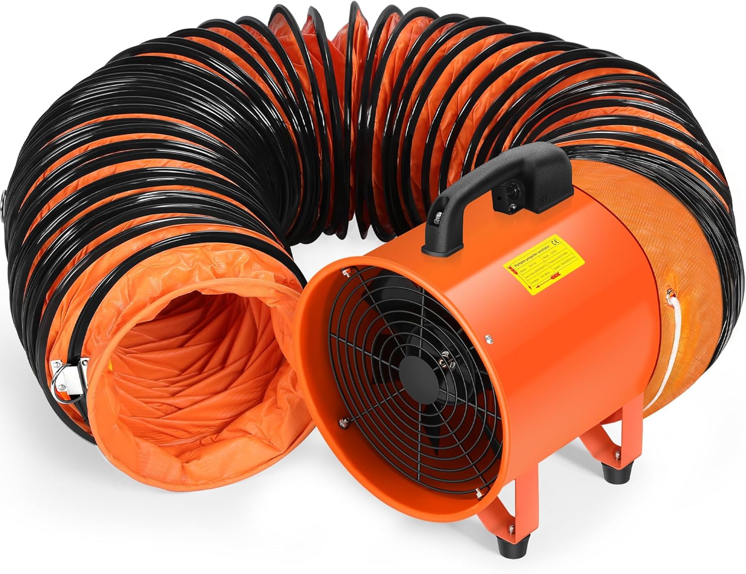 Rengue Utility Blower/Exhaust with 32.8ft Hose Fan, 1900 or 2800r/min Two Modes Heavy Duty Blower Fan 12 Inches High Velocity Ventilation Extraction and Ventilation Fan with Duct Hose