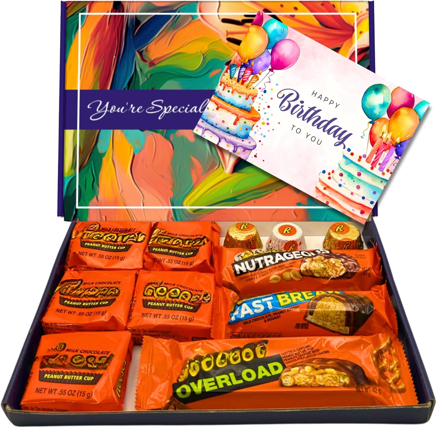 American Chocolate Gift Box | Peanut Butter Chocolate Hamper | American Candy Selection | Letterbox-Friendly Chocolate Gift Set