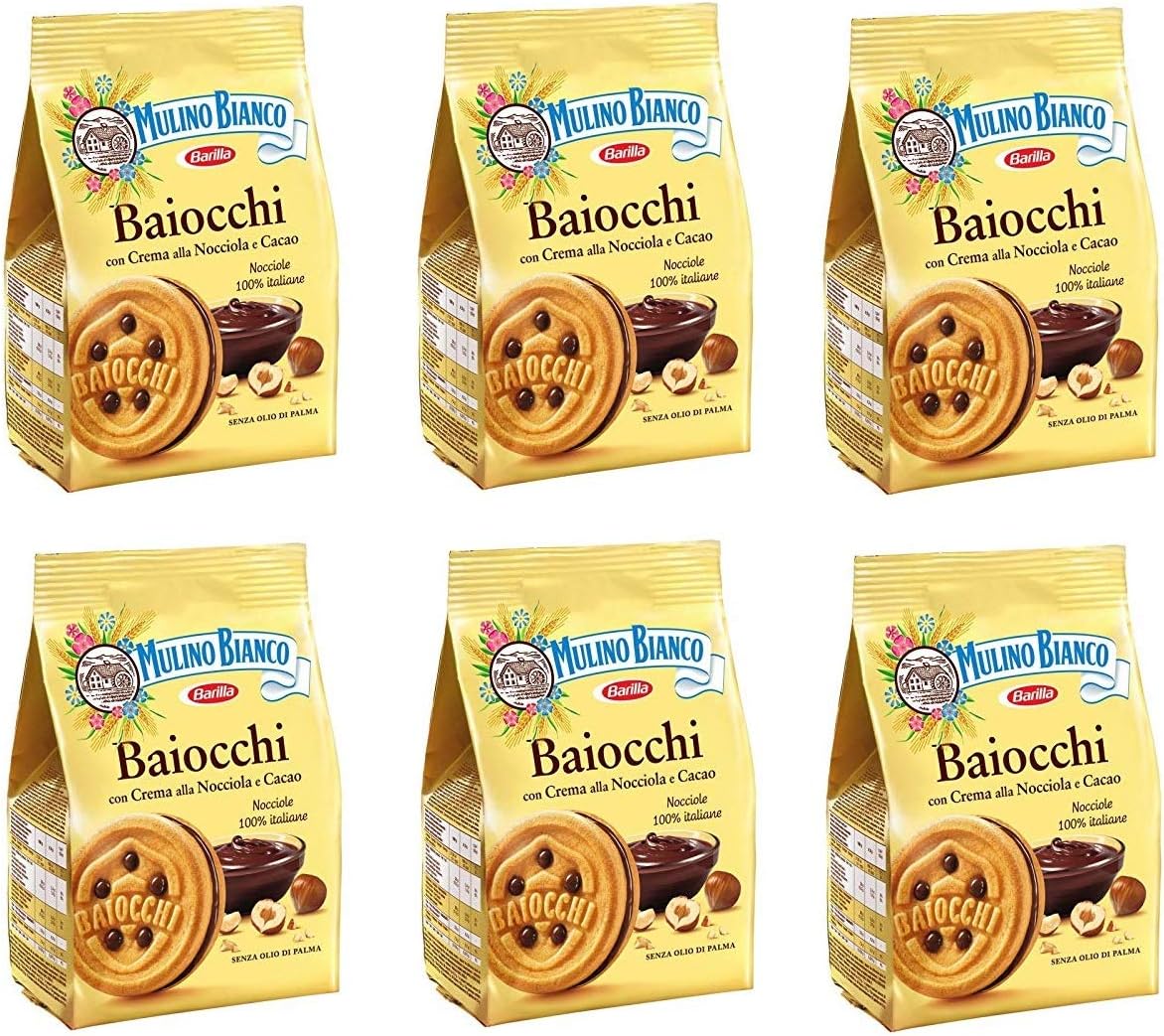 6x Mulino Bianco Baiocchi Choclate Cake Chocolate cake/Biscuit with Chocolate 260g snack