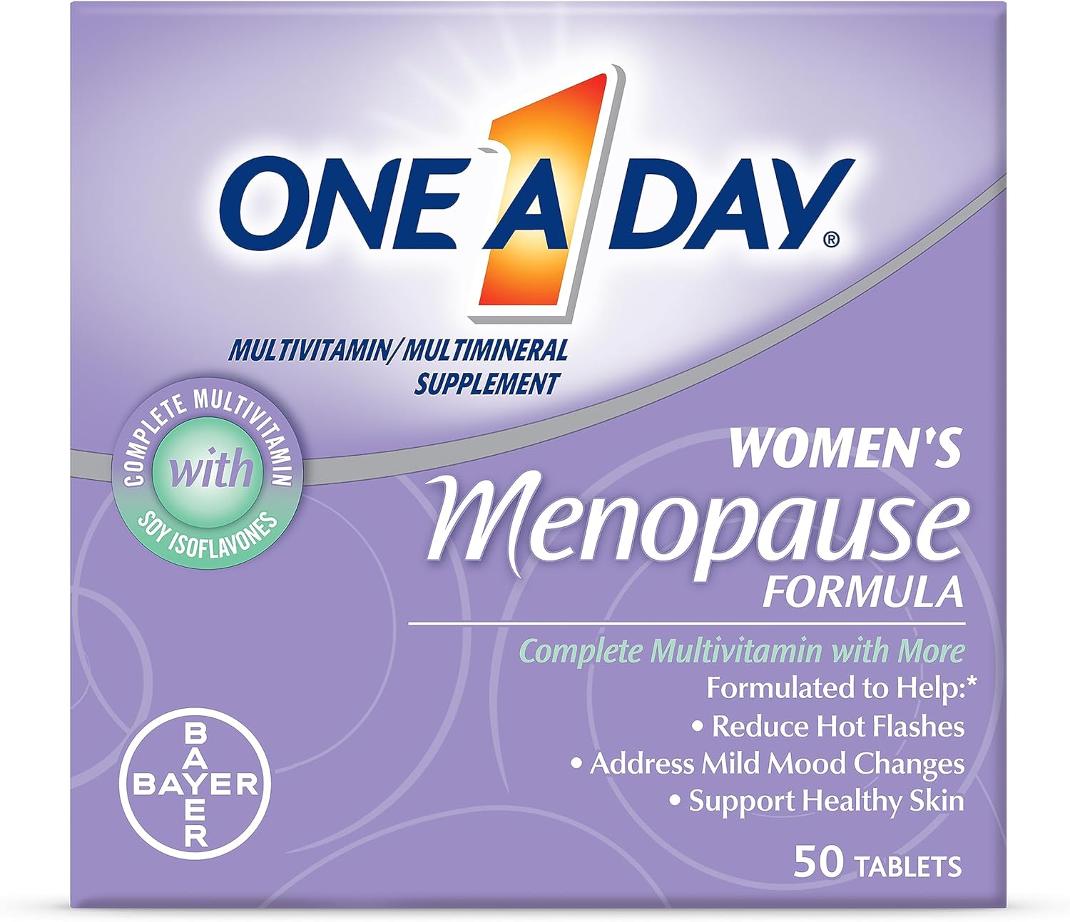 One A Day Women's Menopause Multivitamin with Vitamin A, Vitamin C, Vitamin D, Vitamin E and Zinc for Immune Health Support, Bone health, 50 Count