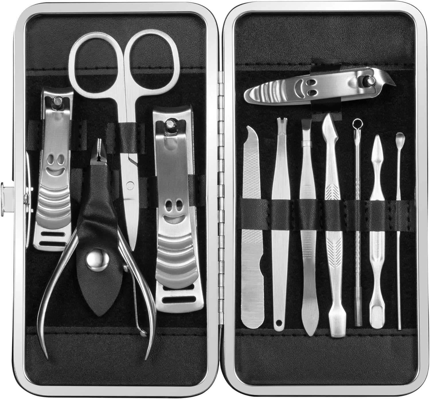 LaRoc 12pc Manicure & Pedicure Set - Nail Clippers, Cuticle Remover - Luxurious Face, Foot, Hand Nail Care Kit - Pedicure Sets for Feet, Mens Grooming Kits & Manicure Set for Women