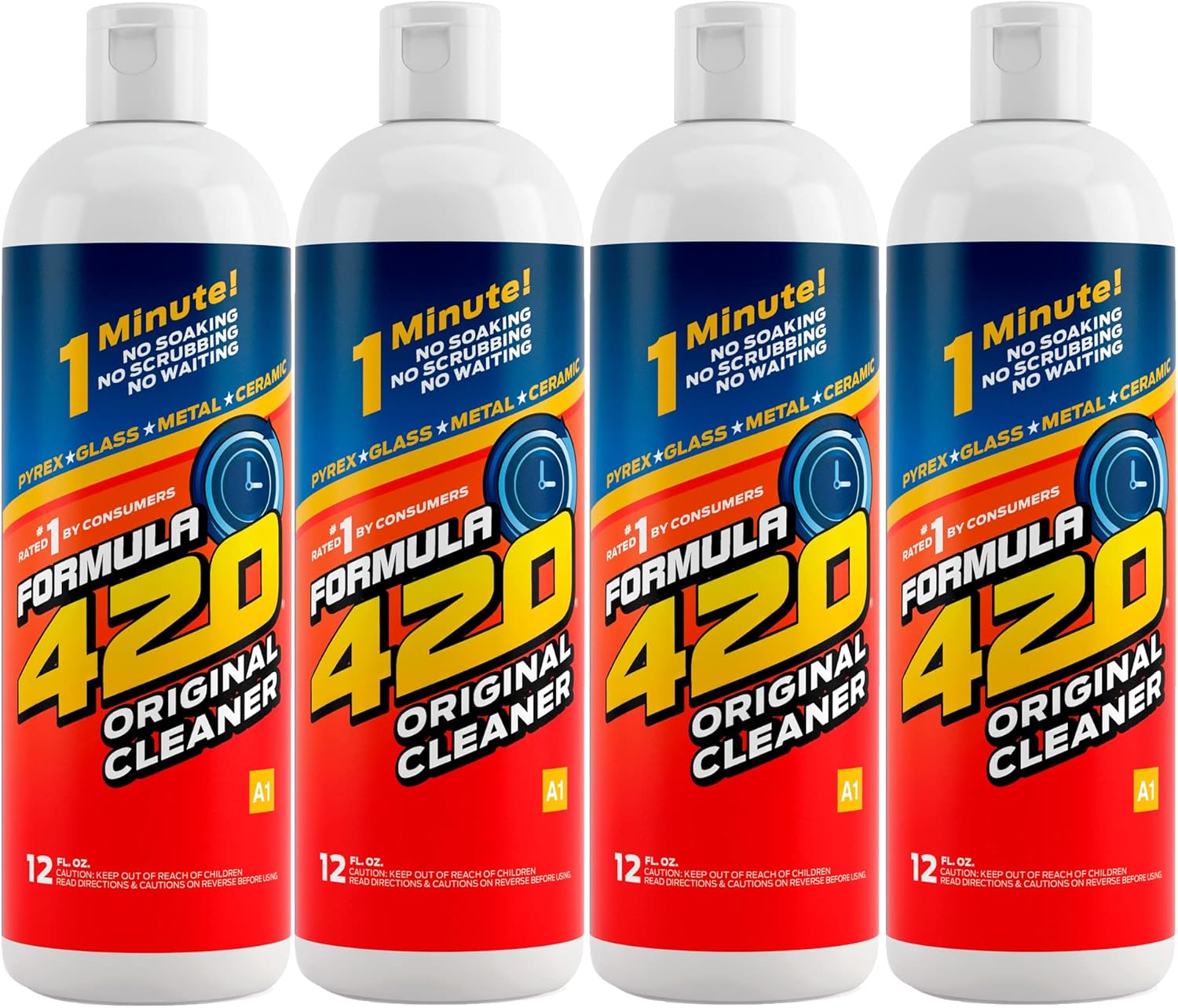 Formula 420 Glass Metal Ceramic Pipe Cleaner, 12 Fl Oz (Pack of 4)
