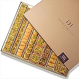Damaskino Home Assorted Baklava Gift Box 2.2lbs – 92 Pieces of Turkish Baklava Pistachio & Kunefe Pastries – Authentic Middle Eastern Sweets Made with Phyllo Dough and Katafi Shredded Pastry