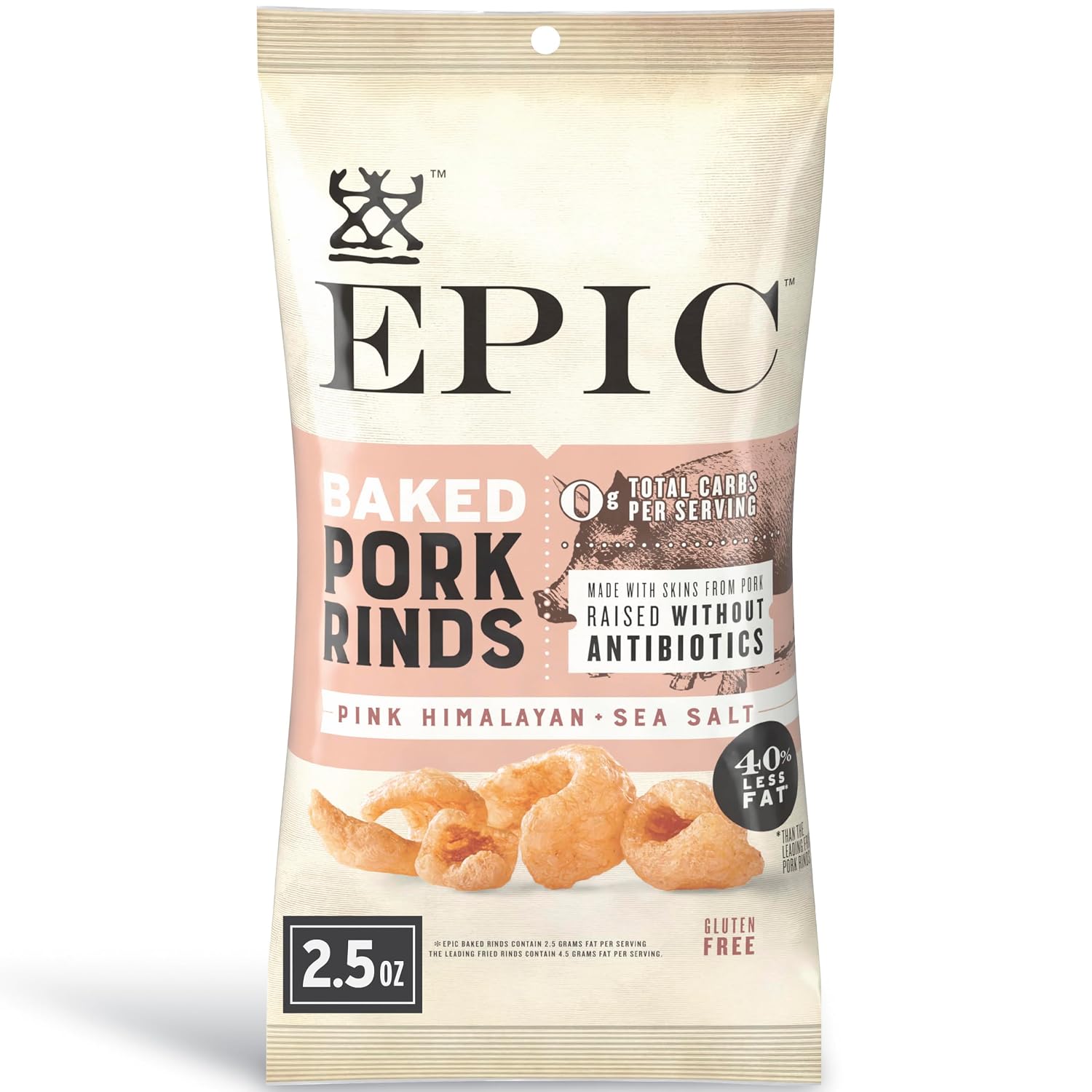 EPIC Provisions Pink Himalayan Sea Salt Baked Pork Rinds, 2.5 oz