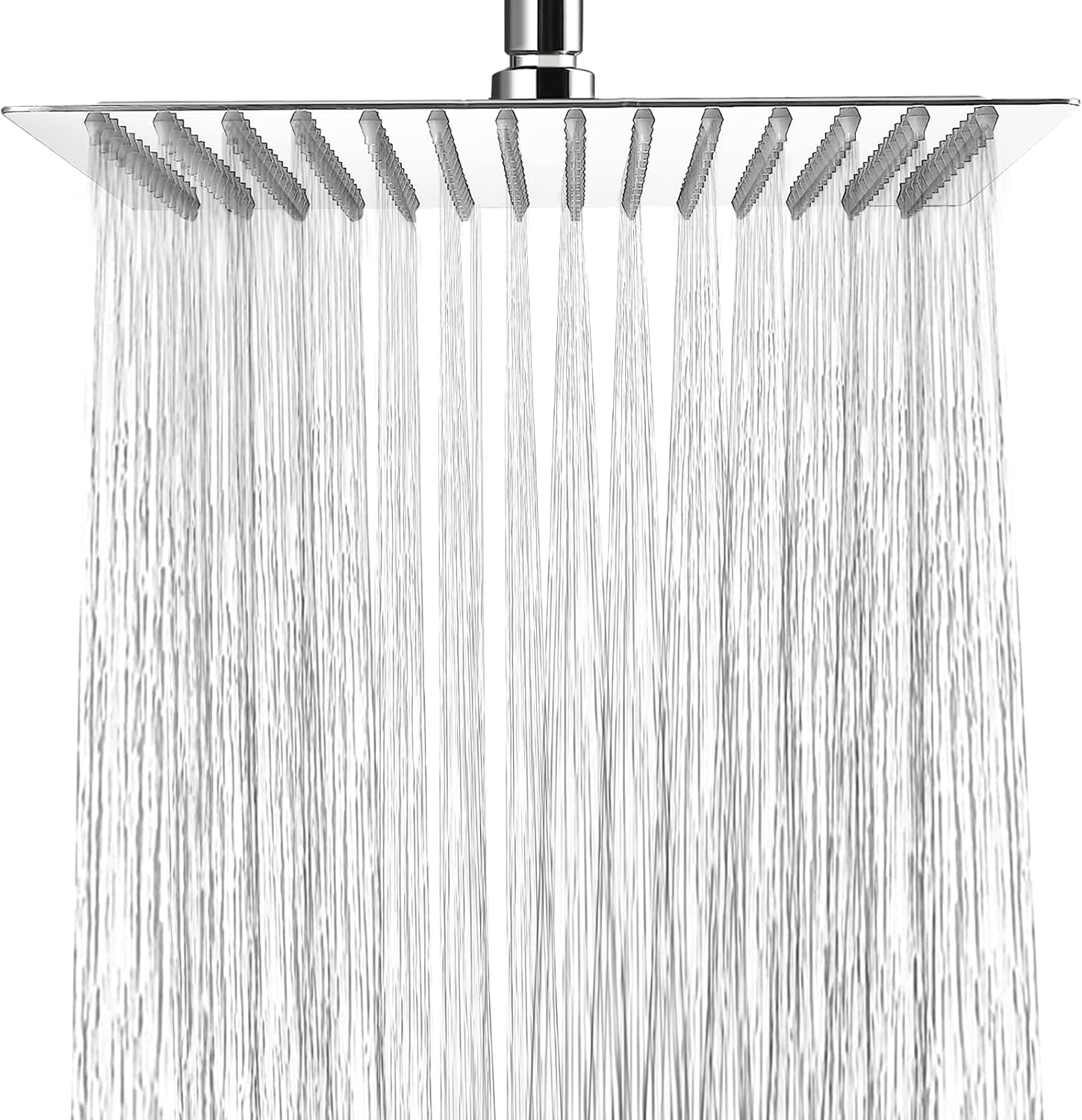 HAUSPROFI Rain Shower Head 8 inch Large Top Spray Square Showerhead 304 Stainless Steel Ultra Thin Powerful High-Pressure Bathroom Easy Installation Lush Shower Experience