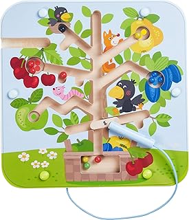HABA Busy Board for Toddlers 2-4: Orchard Magnetic Maze Puzzle Game, Toddler Travel Toys, 2 Year Old Learning Toys & Montessori Toys