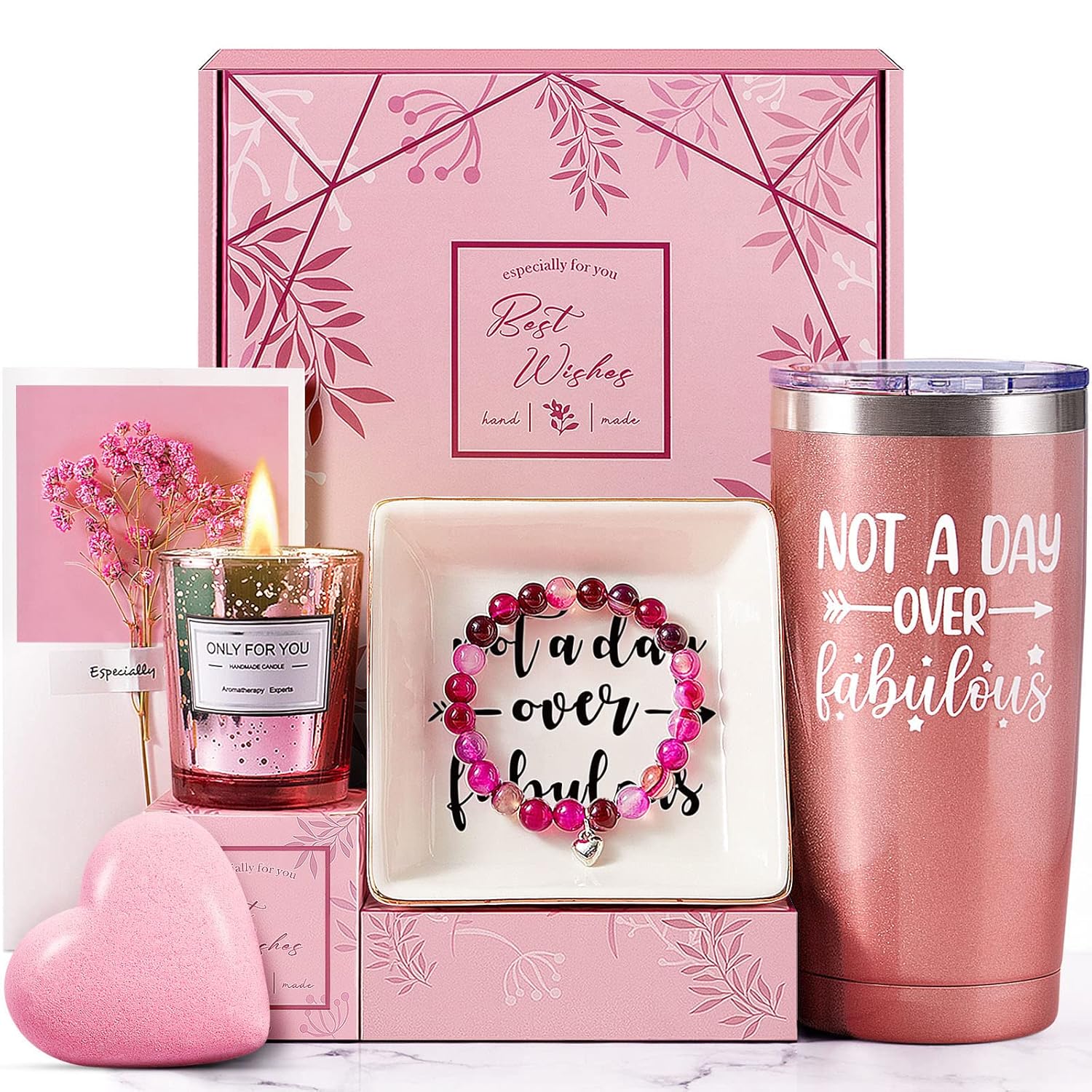 Birthday Gifts For Women, Happy Birthday Gift Basket Tumbler Relaxation Gifts For Women, Mom, Best Friend, Sister Gifts, Christmas Mothers Day Gifts, Personalized Gifts For Women Who Have Everything