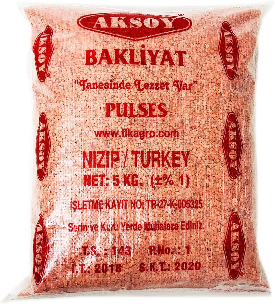 Aksoy Canadian Red Split Lentils 5KG | Natural, High in Fiber and Protein | Ideal for Soups, Main Dishes, and More | Easy to Cook and Perfect for Every Meal