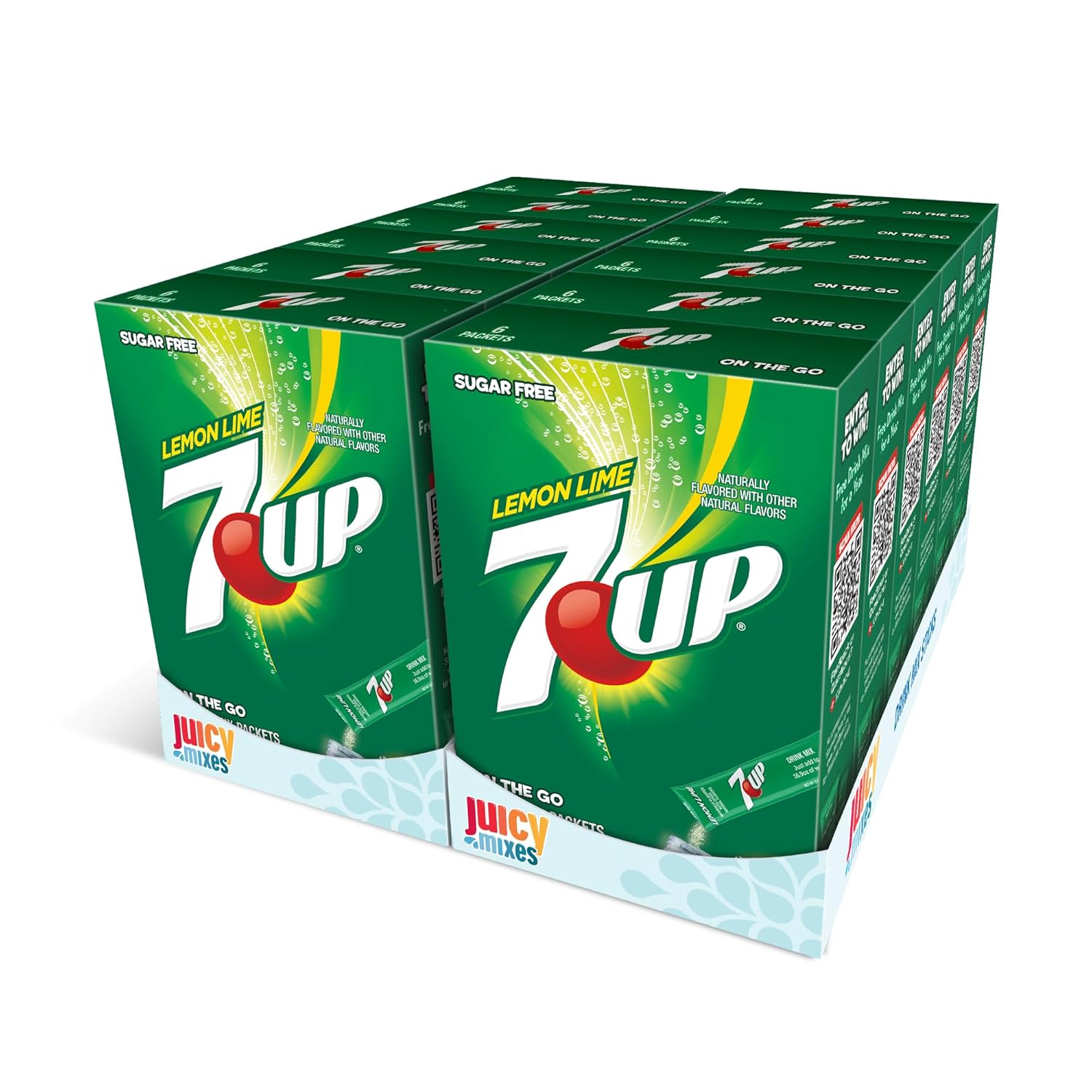 7-UP Powder Drink Mix – Sugar Free & Delicious (Lemon Lime, 72 Sticks)