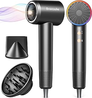 Diffuser Hair Dryer,Professional High-Speed Hair Blow Dryer with 110,000 RPM Motor for Fast Drying,4 Temps & 2 Speeds Compact Lightweight Travel Hairdryer for Home Women Man