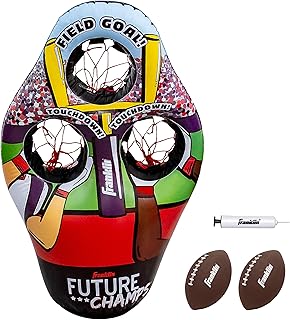Franklin Sports Kids Football Target Toss Game - Inflatable Football Throwing Target Toy with Soft Mini Footballs - Fun Kids Football Toy Toss Game - Inflatable Indoor + Outdoor Sports Game