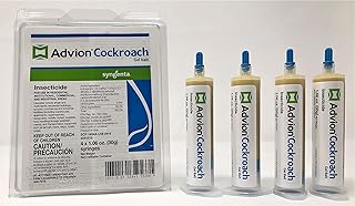 Advion Cockroach Gel Bait, 4 Tubes x 30-Grams, 1 Plunger and 2 Tips, German Roach Insect Pest Control, Indoor and Outdoor Use, Roach Killer Gel for American, German and Other Major Cockroach Species