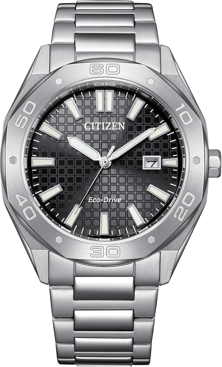 Citizen Men's Eco-Drive Weekender Sport Casual Watch, Stainless Steel Watch, Black Dial, 3 Hand, Date (Model:BM7630-80E)