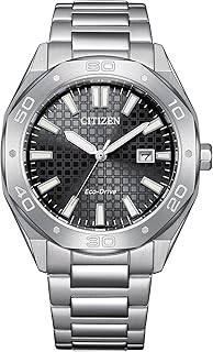 Citizen Men's Eco-Drive Weekender Sport Casual Watch, Stainless Steel Watch, Black Dial, 3 Hand, Date (Model:BM7630-80E)