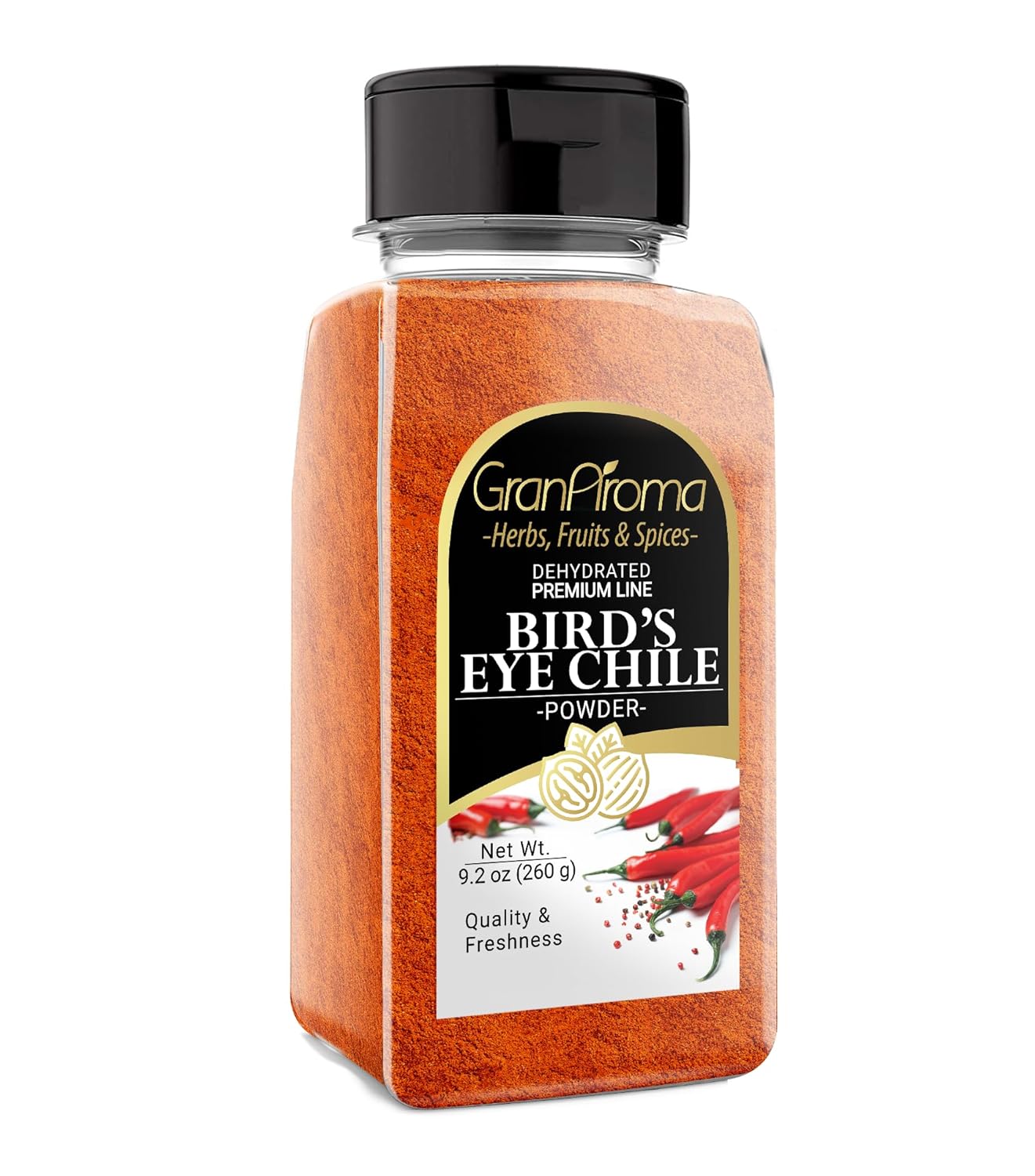 GranAroma Bird's Eye Chile Powder, 9.2 oz, Thai Chili Powder, Hot & Spicy, Flavorful