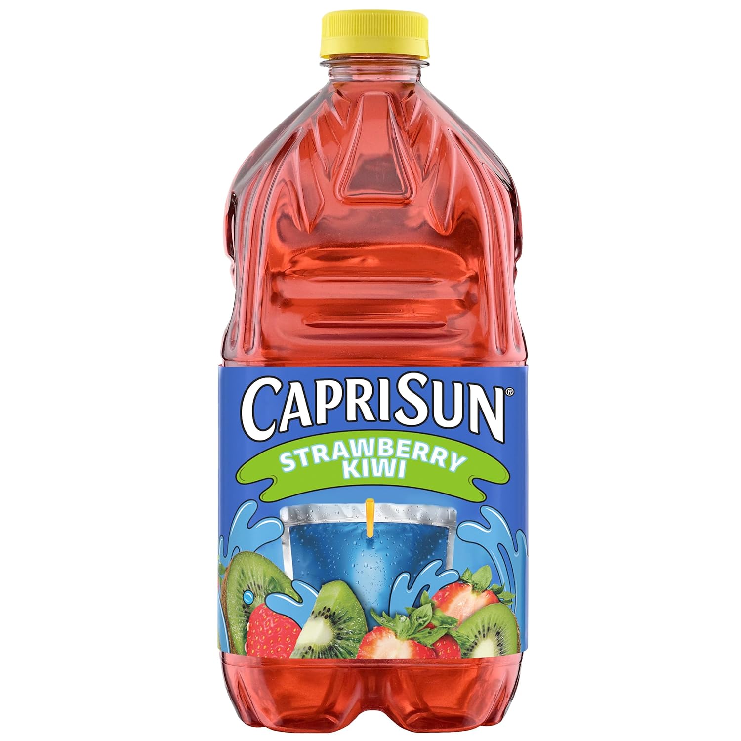 Capri Sun Strawberry Kiwi Flavored Juice Drink Blend from concentrate with other natural flavors, 64 oz Bottle