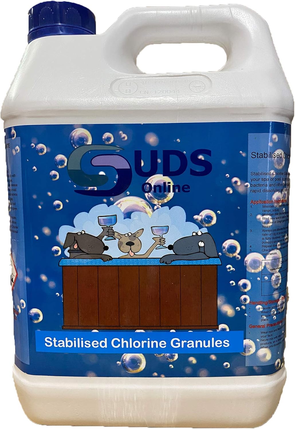 SUDS-ONLINE Stabilised Chlorine Granules 5KG – Long-Lasting Pool & Spa Sanitiser – Chlorine Treatment for Swimming Pools, Hot Tubs & Spas