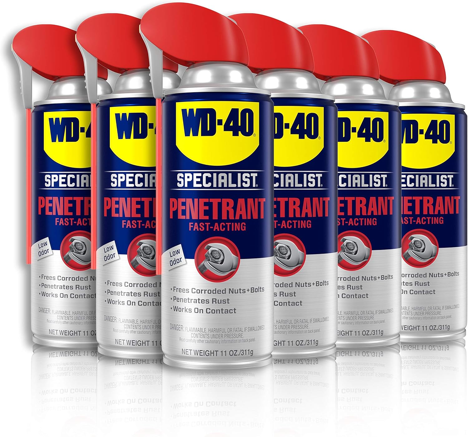 WD-40 Specialist Penetrant with SMART STRAW SPRAYS 2 WAYS, 11 OZ [6-Pack]