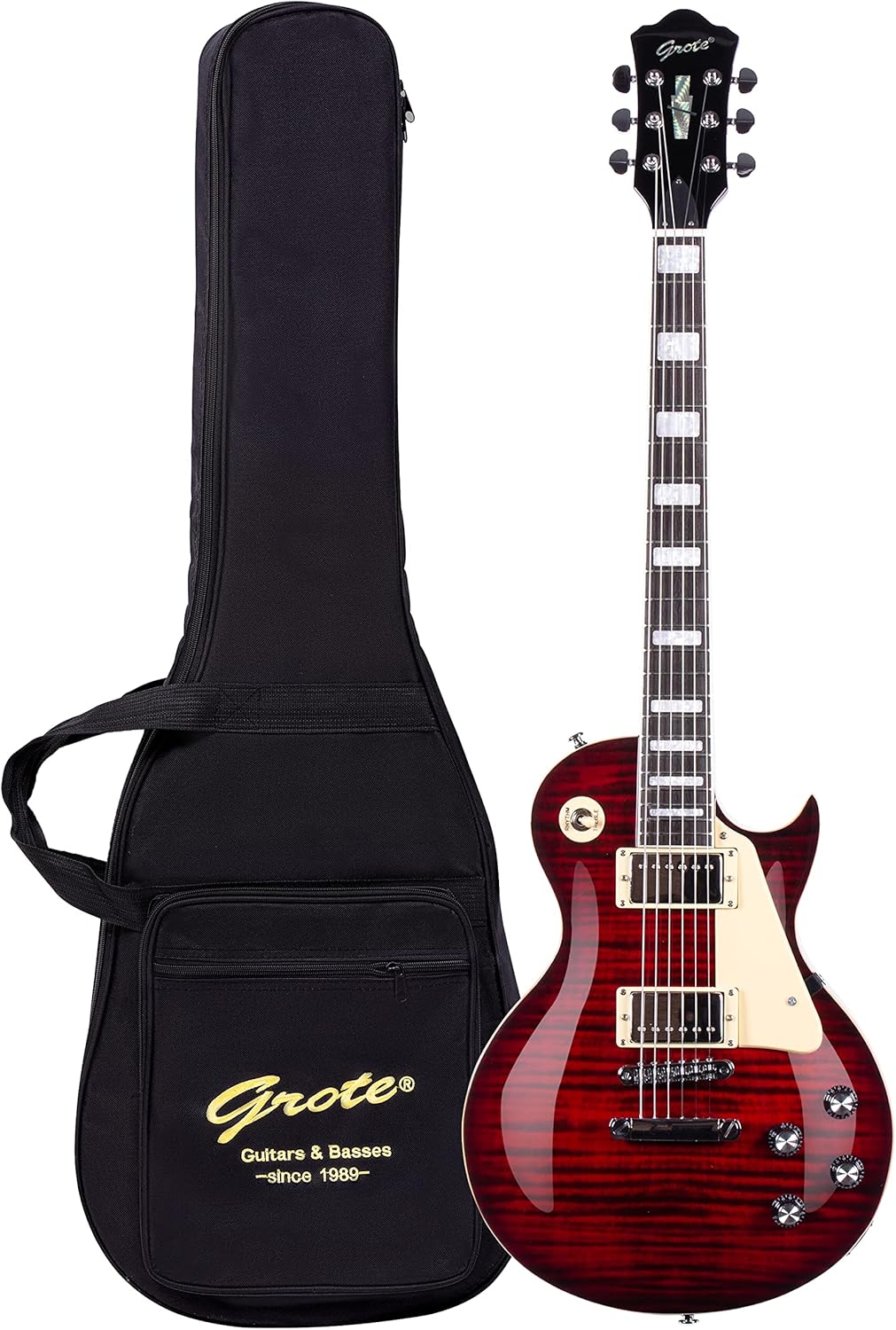 GROTE Guitar Solid Body Electric Guitar with Gigbag LPYS-006 (Red)
