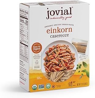 Jovial Einkorn Organic Caserecce Pasta - Casarecce Pasta Noodles, Organic Pasta from Italy, Short Cut Pasta, Artisan Pasta, Short Pasta - 12 Ounce