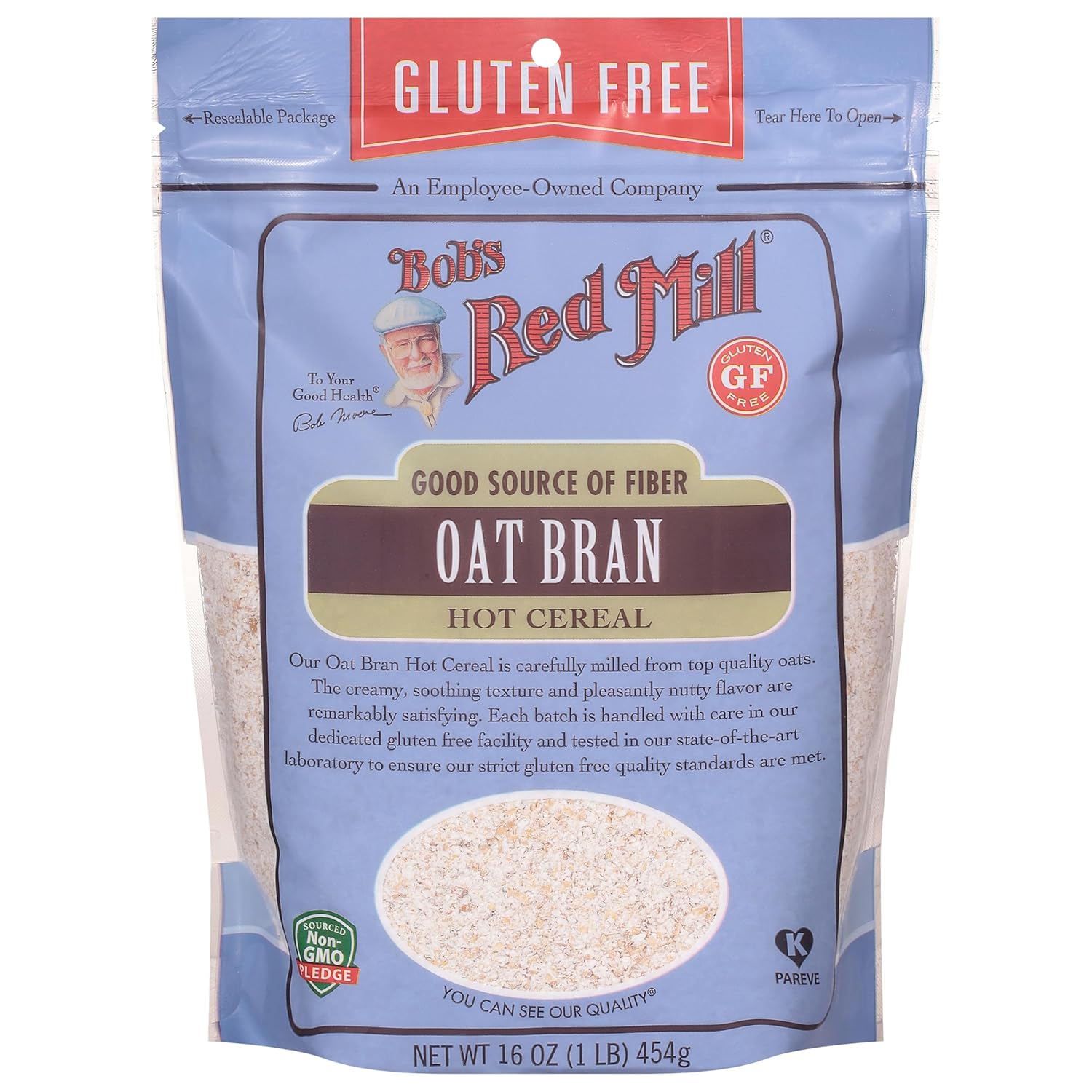 Bob's Red Mill - Gluten Free Oat Bran, Good Source of Fiber, Hot Cereal, 454g Pouch