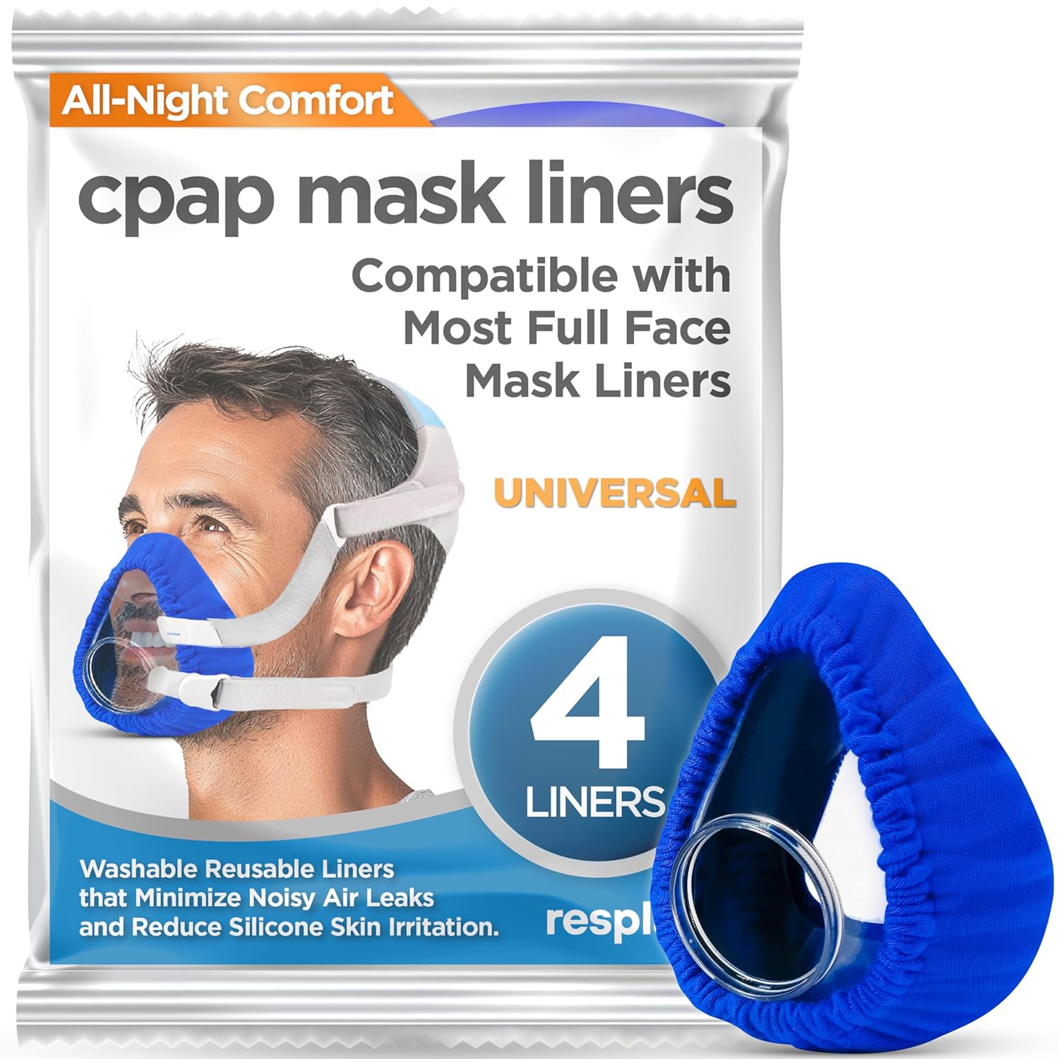 resplabs CPAP Mask Liners Compatible with Most Full Face CPAP Masks (Pack of 4)