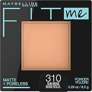 Maybelline Fit Me Matte + Poreless Pressed Face Powder Makeup & Setting Powder, Sun Beige, 1 Count