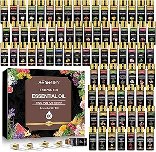 Essential Oil Set 80 Pcs- Natural Essential Oils Kit-Perfect for Diffuser, Humidifier, Aromatherapy, Massage,Soap, Candle Bath Bombs Making, 80 * 5ML(0.17oz)