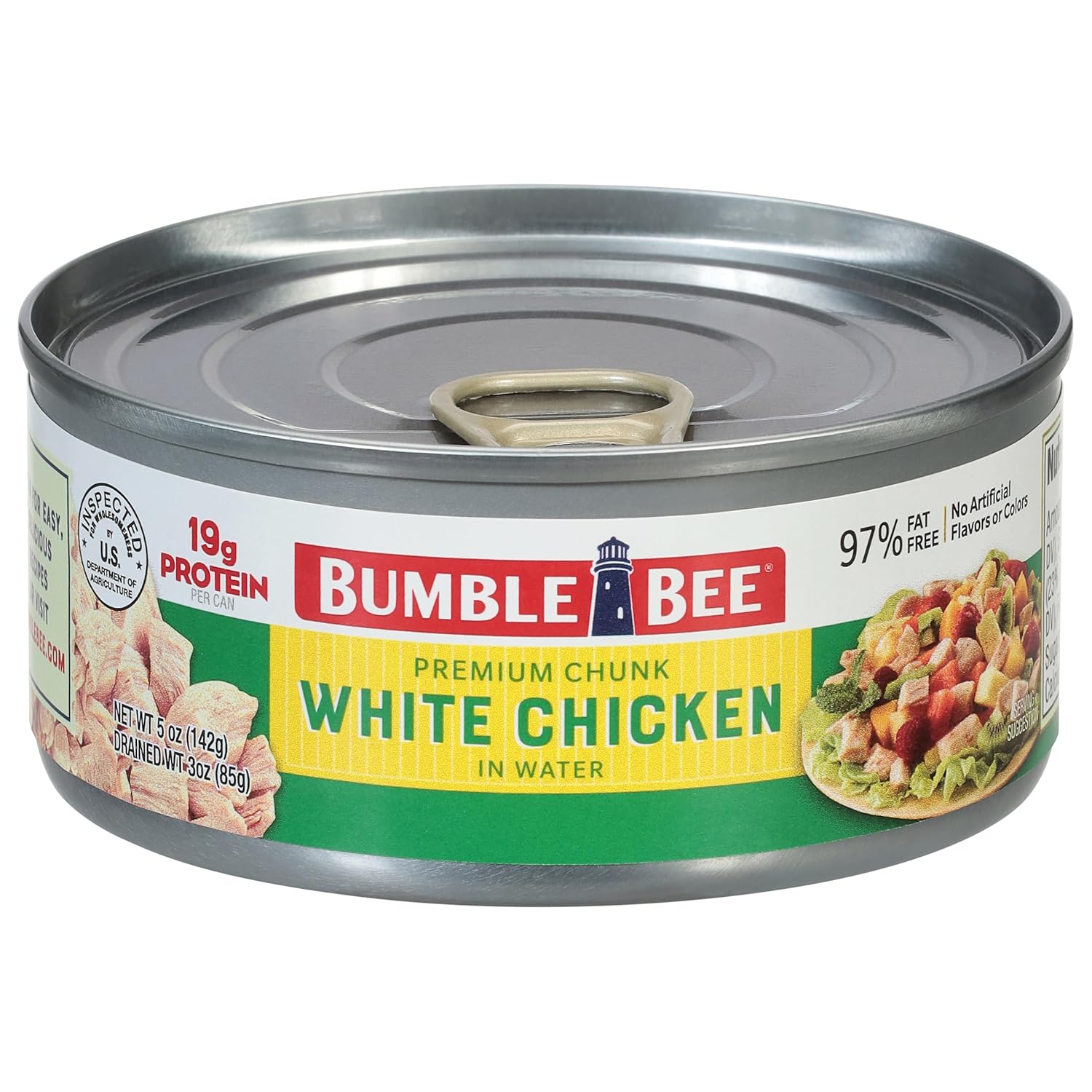 Bumble Bee Premium White Chicken, Chunk in Water, 5 oz Can - 19g Protein per Serving - Gluten Free, Keto Friendly