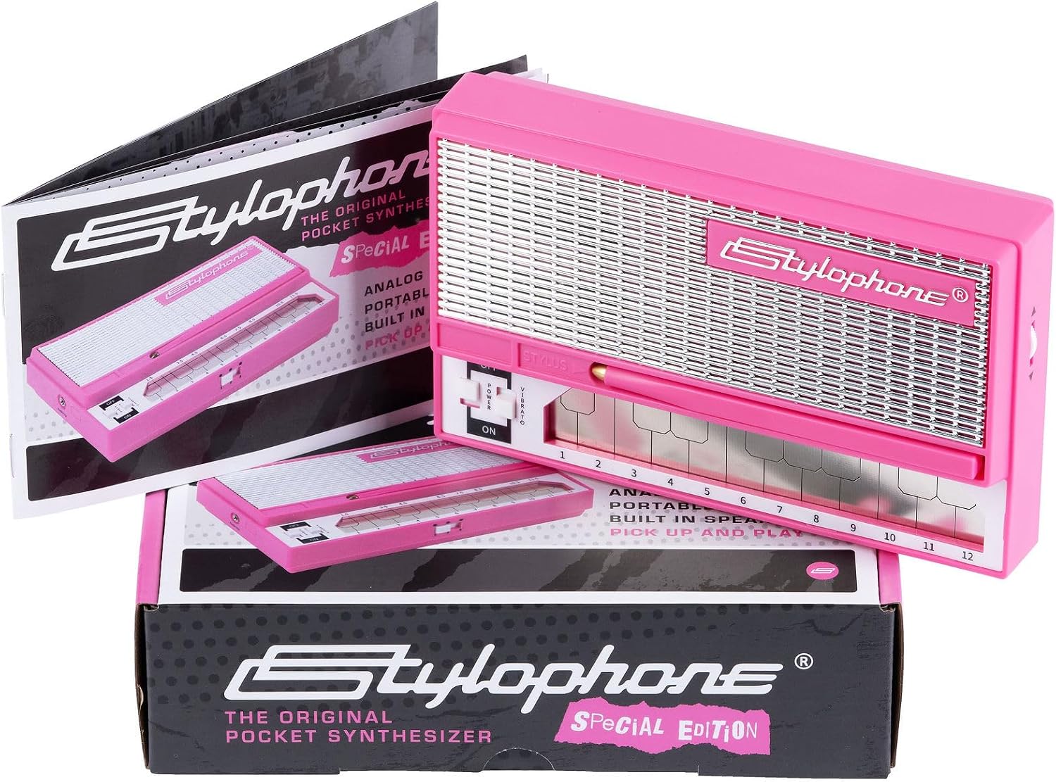 Stylophone Pink - The Original Pocket Electronic Synthesizer - Special Edition | Synth Musical Instrument | Synthesizer Keyboard | Stylophone Instrument
