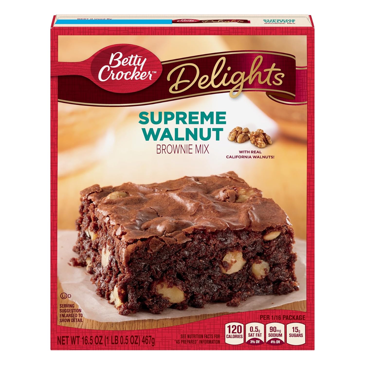 Betty Crocker Delights Brownie Mix Supreme Walnut 16.5 oz (Pack of 2)