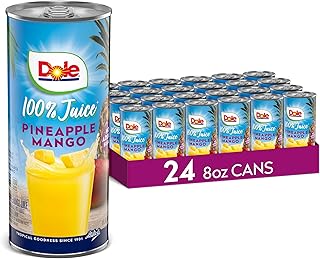 Dole 100% Pineapple Mango Juice, No Added Sugar, Excellent Source of Vitamin C, 100% Fruit Juice, Packaging May Vary, 8.0 Fl Oz (Pack of 24)