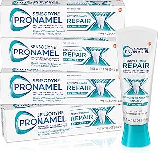 Sensodyne Pronamel Intensive Enamel Repair Toothpaste for Sensitive Teeth, to Reharden and Strengthen Enamel, Extra Fresh - 3.4 Ounces (Pack of 4)