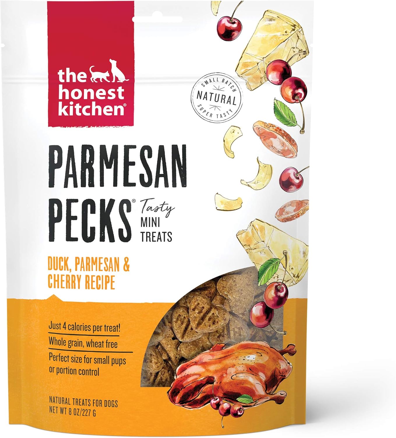 The Honest Kitchen Parmesan Pecks: Duck, Parmesan & Cherry Recipe, 8 oz Bag