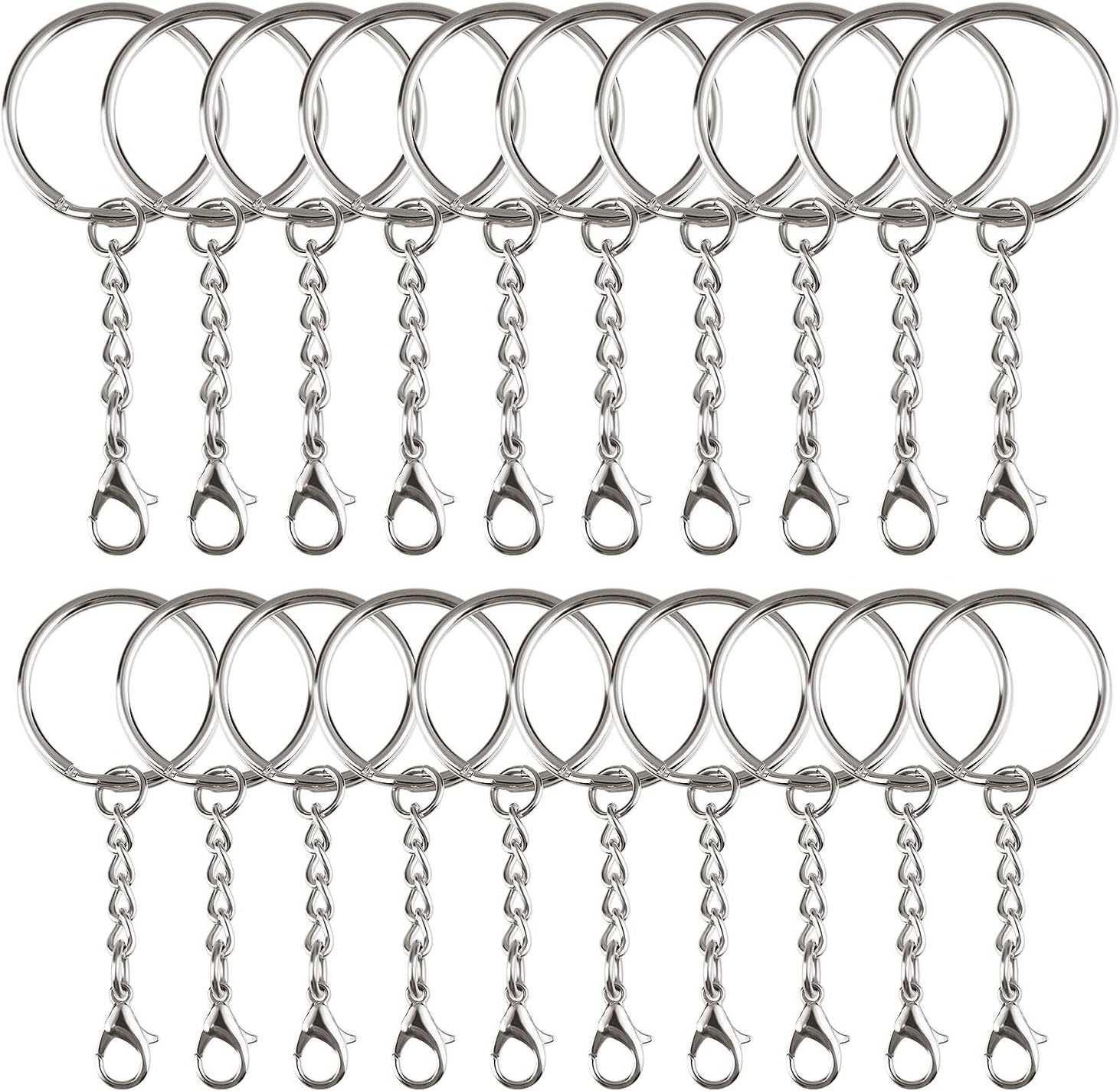 TUPARKA Keychain Ring Metal Key Ring with Lobster Clasp for Crafts DIY