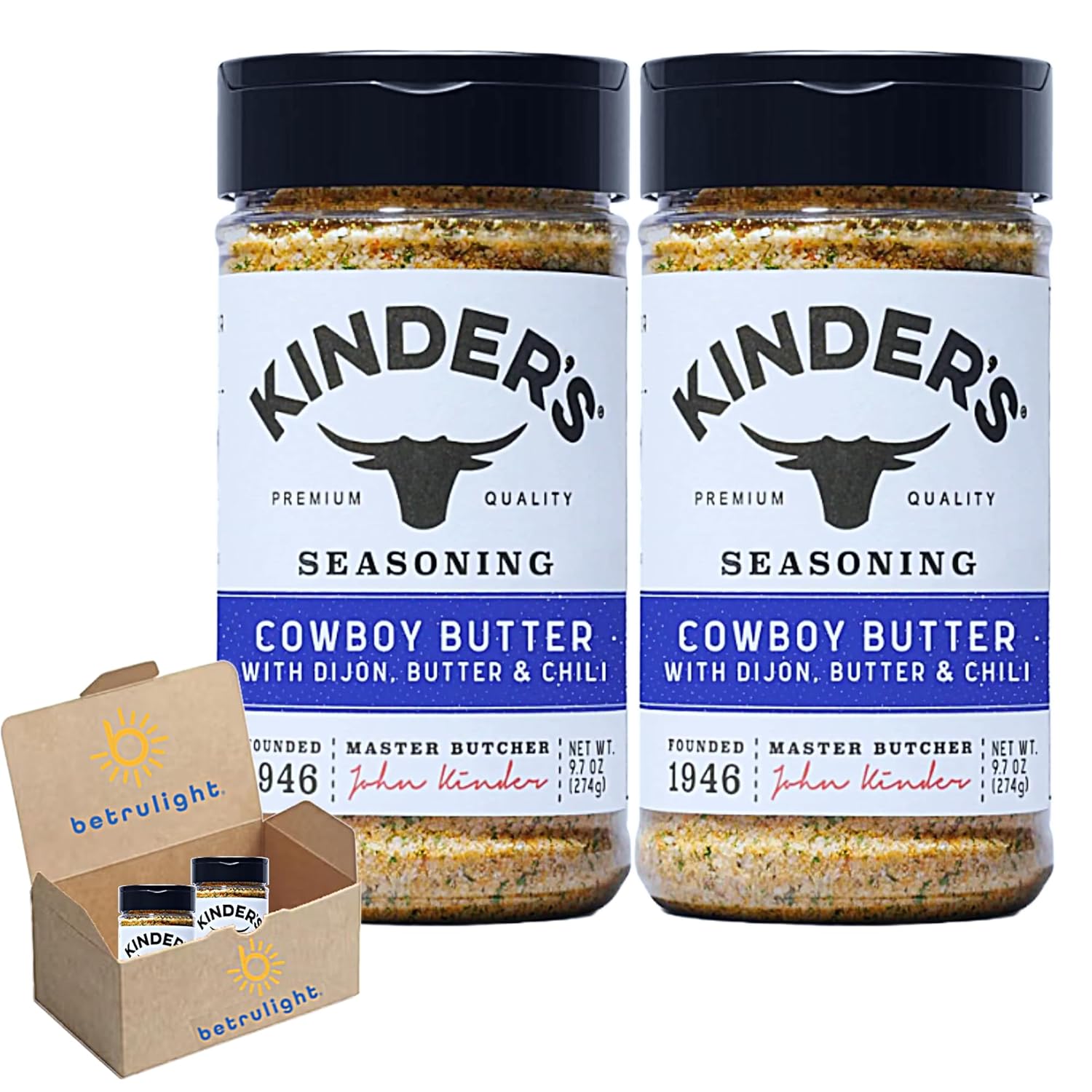 BETRULIGHT Kinders Seasoning Cowboy Butter With Dijon, Butter & Chili - Pack of 2