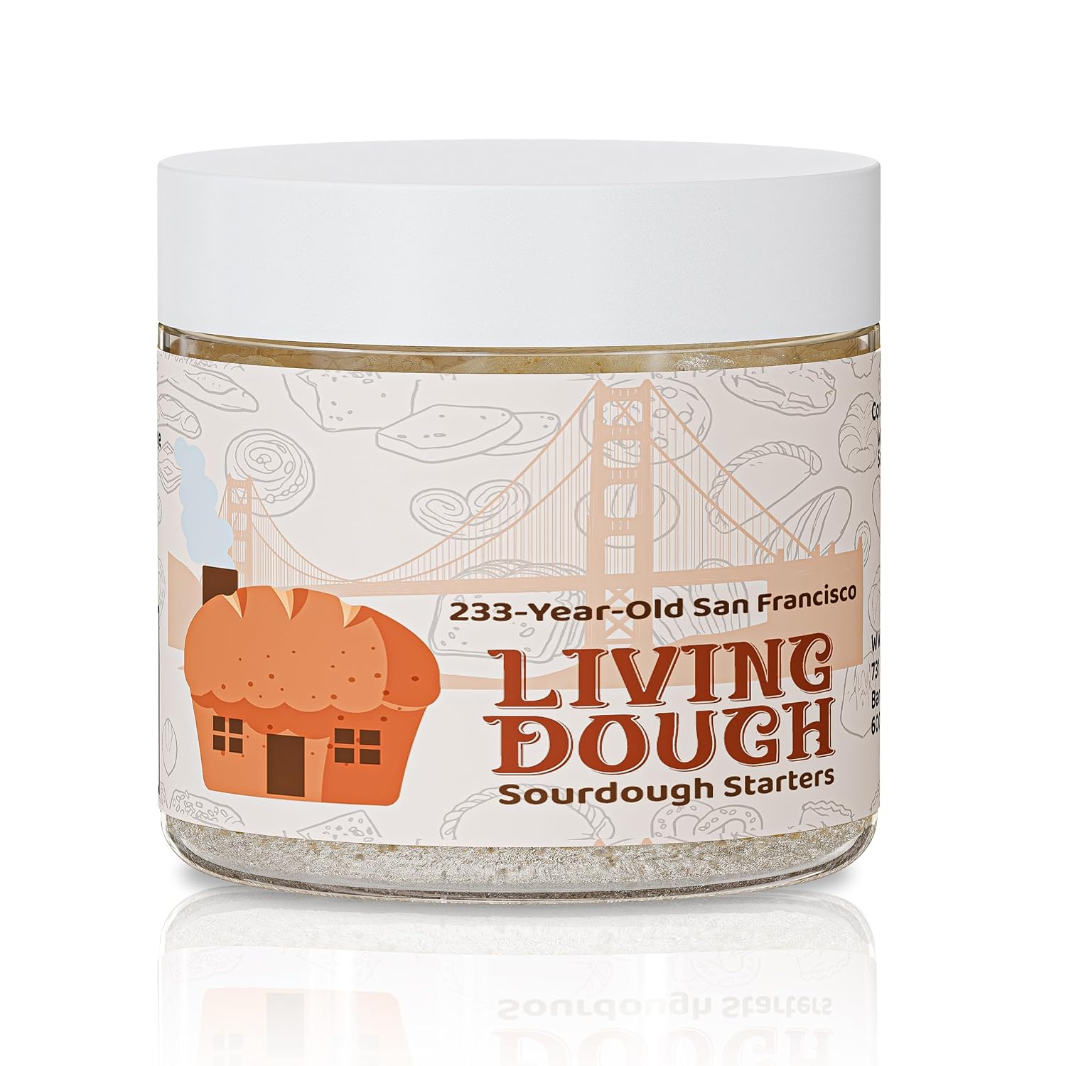 Living Dough - 233 Year Old San Francisco Sourdough Starter Culture - Active & Live Organic Sourdough Starter for Baking - For Artisan Bread, Pizza Dough, Waffles & More